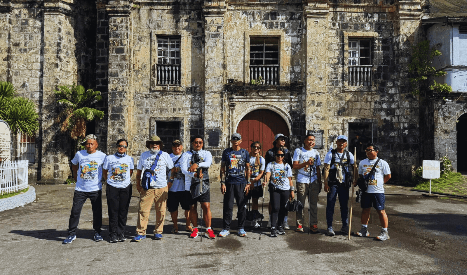 Front entrance of St. John the Baptist Church in Camalig, Albay, captured during a brief visit.